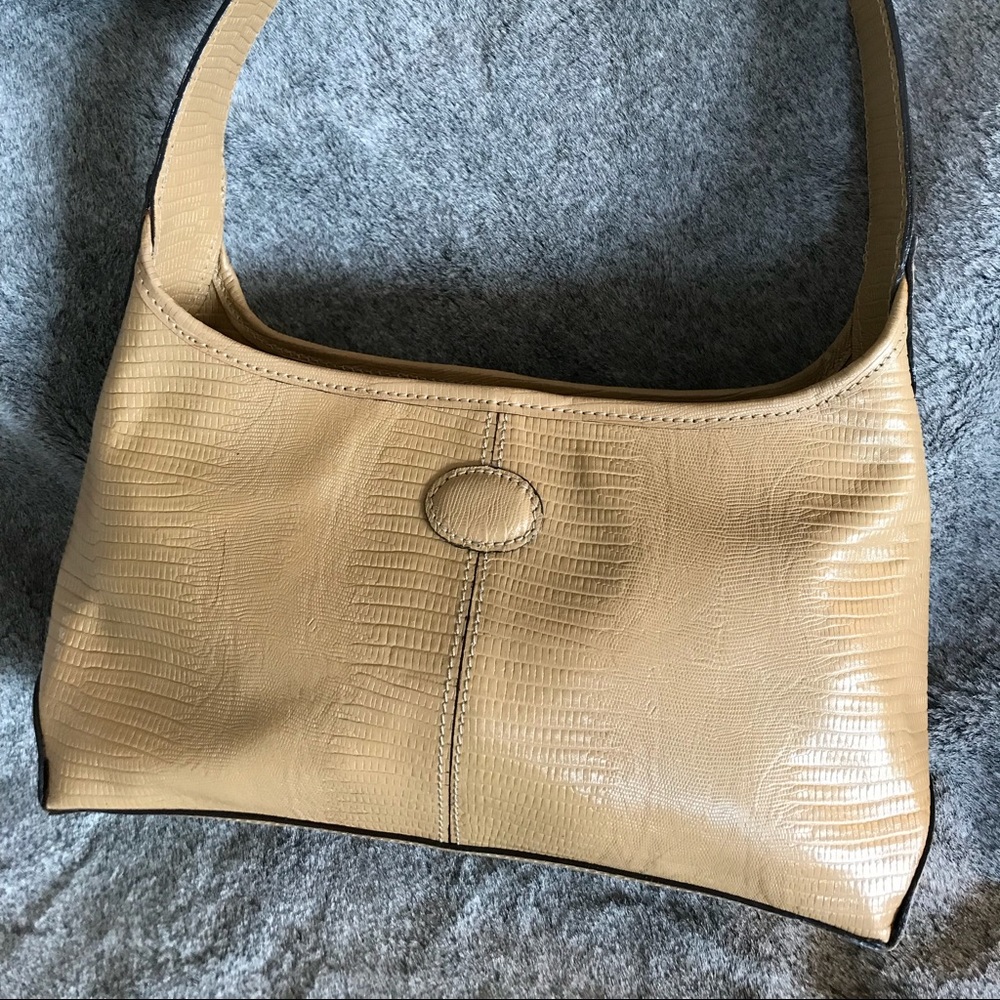 Cristian taupe leather made in Italy handbag.